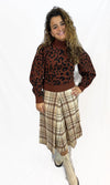 Leopard Puff Sleeve Knit Sweater