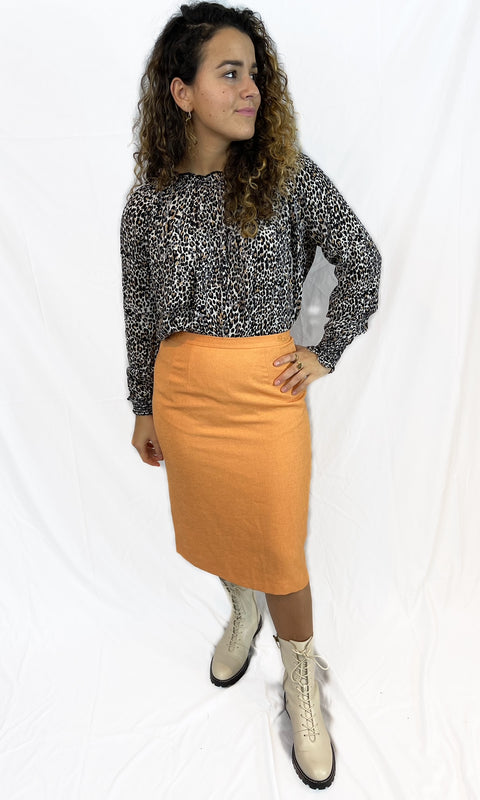 Peach Pencil Skirt