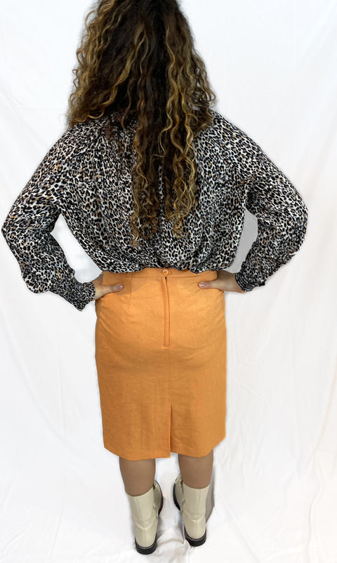 Peach Pencil Skirt
