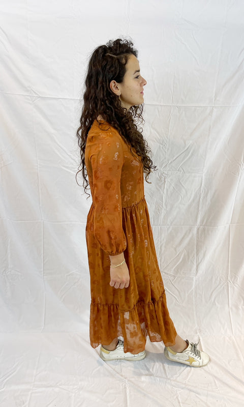 Rust Flower Dress