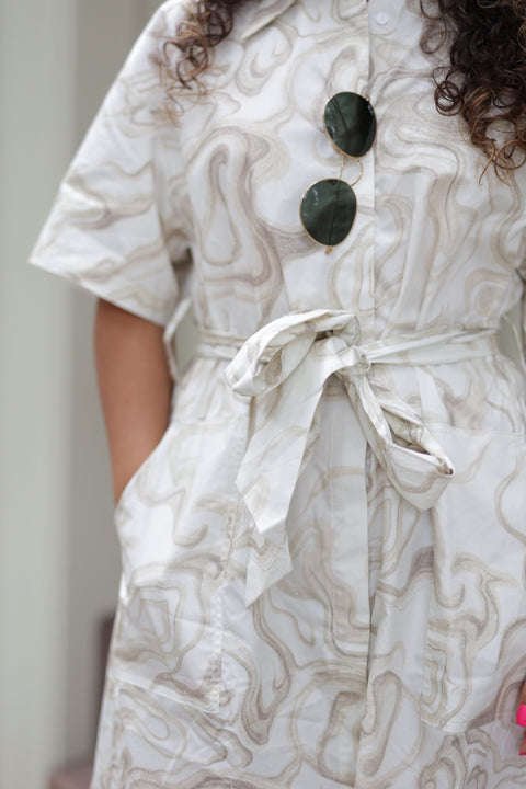 Marble Blouse Dress