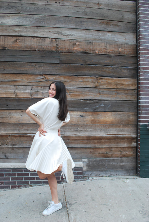 Pleather summer top in cream