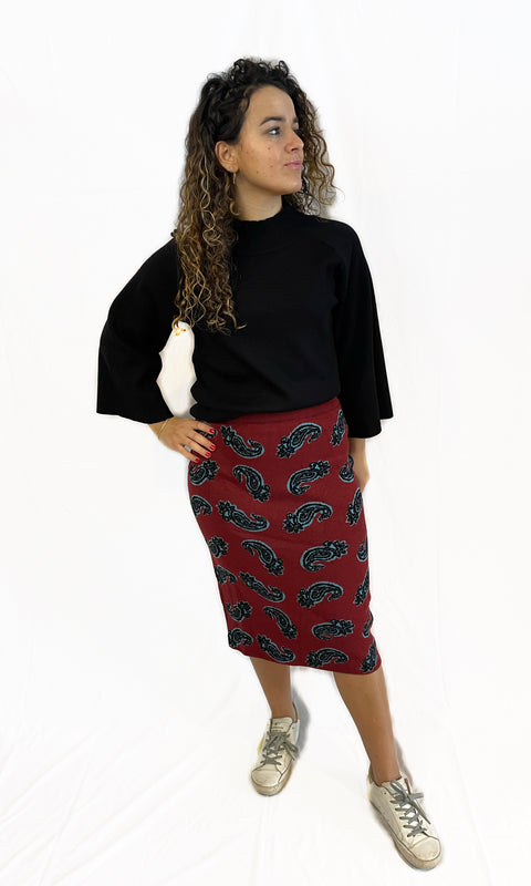 Paisley Knit Skirt