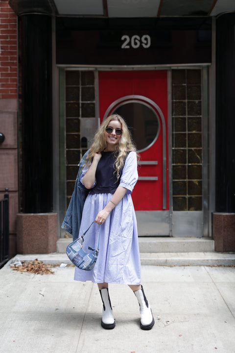 1 piece striped cotton dress