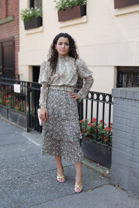 Snakeskin layered skirt