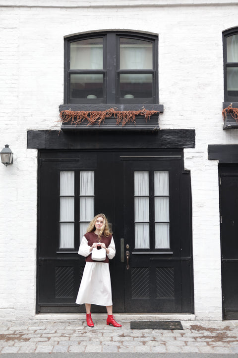 Chocolate brown knit vest dress