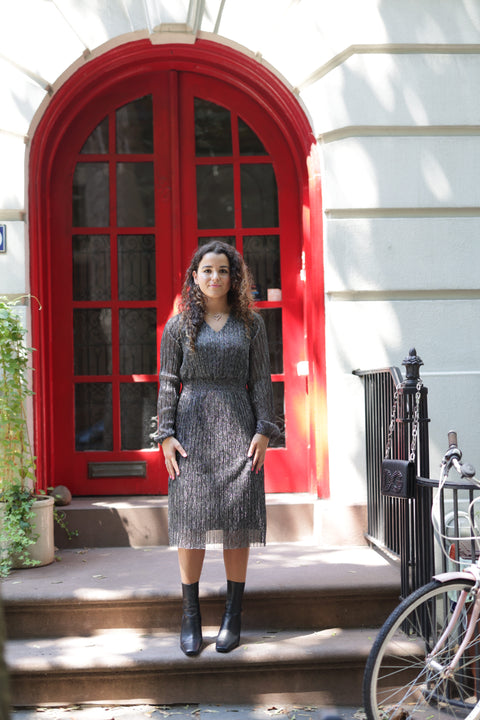 Silver party waisted dress