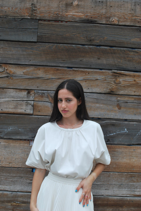 Pleather summer top in cream