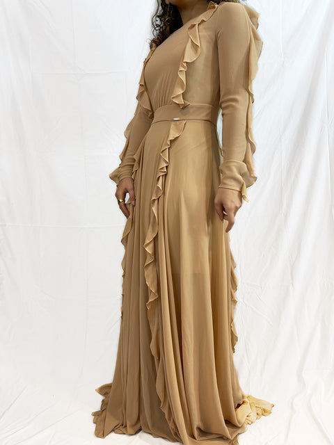 Waisted Frill gown