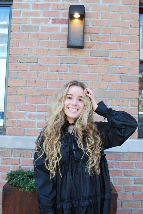 Poplin oversized tie dress