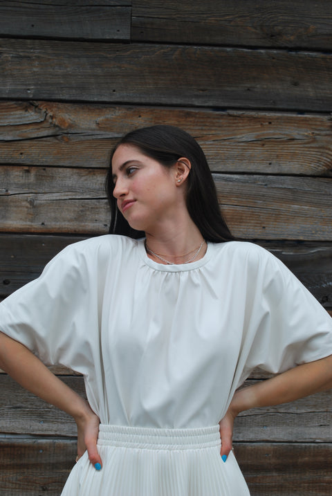 Pleather summer top in cream