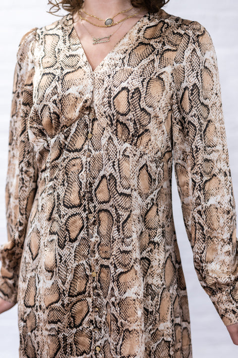 Snake Skin Silky Dress