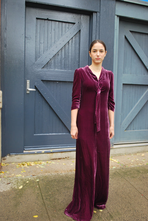 Pinko raspberry velvet gown