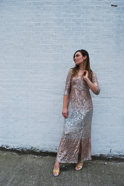 Sequin metallic Party gown