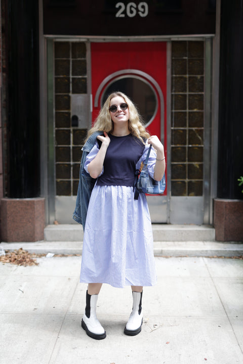 1 piece striped cotton dress
