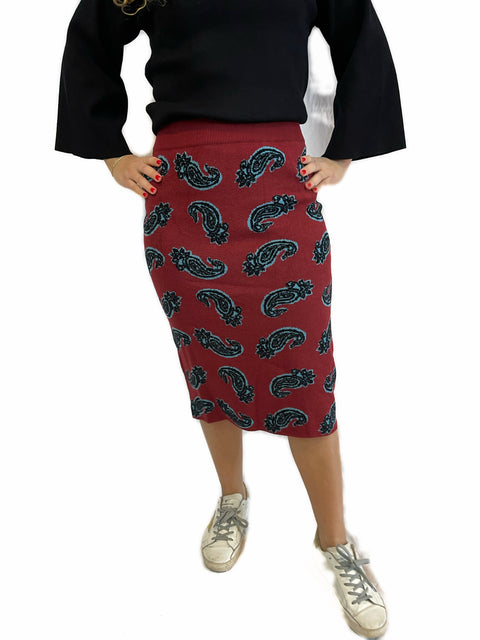 Paisley Knit Skirt
