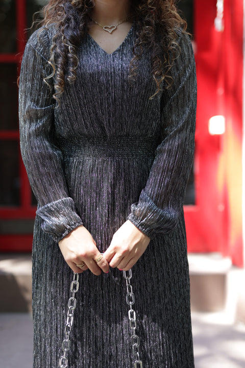 Silver party waisted dress