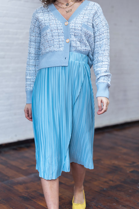 Pleat Sky Blue Skirt