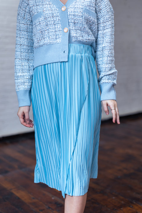 Pleat Sky Blue Skirt