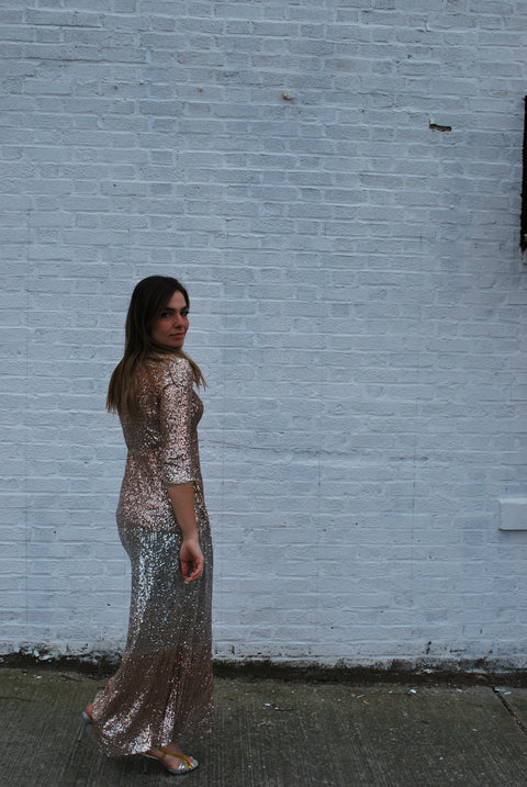 Sequin metallic Party gown