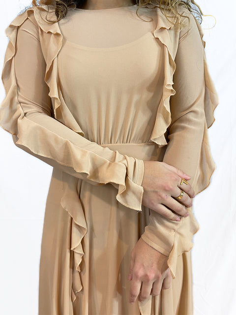 Waisted Frill gown