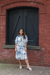 City Rouched Sleeve Button Down Dress