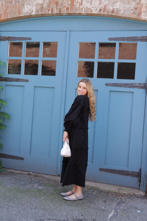 fall to the T dress in black