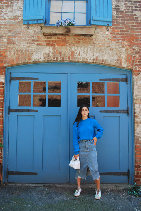 Royal blue knit sweater