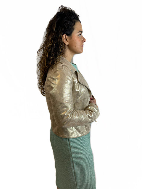 Gold Biker Jacket