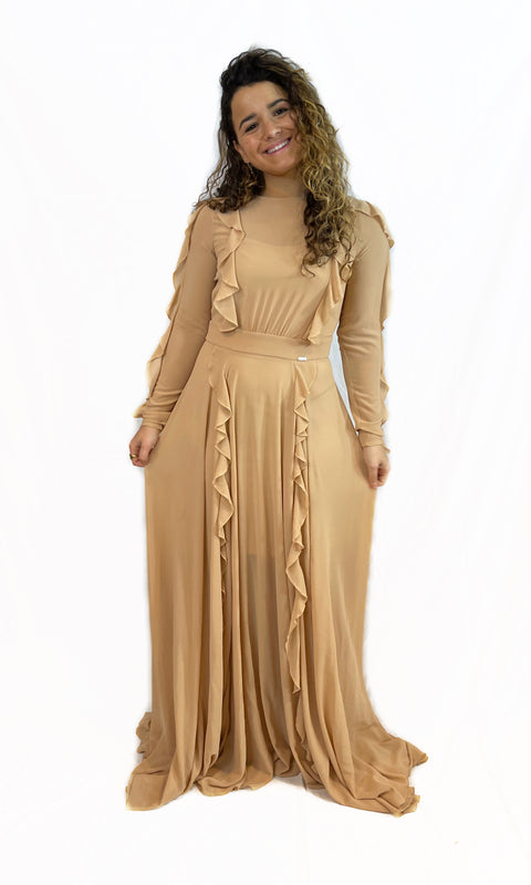 Waisted Frill gown