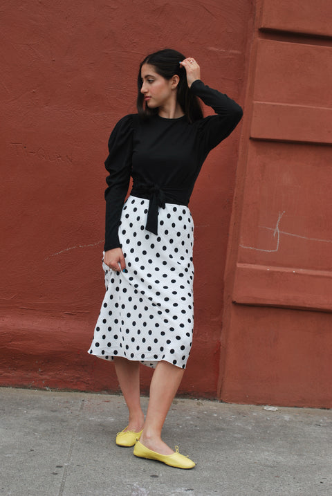 Polka dot slip skirt