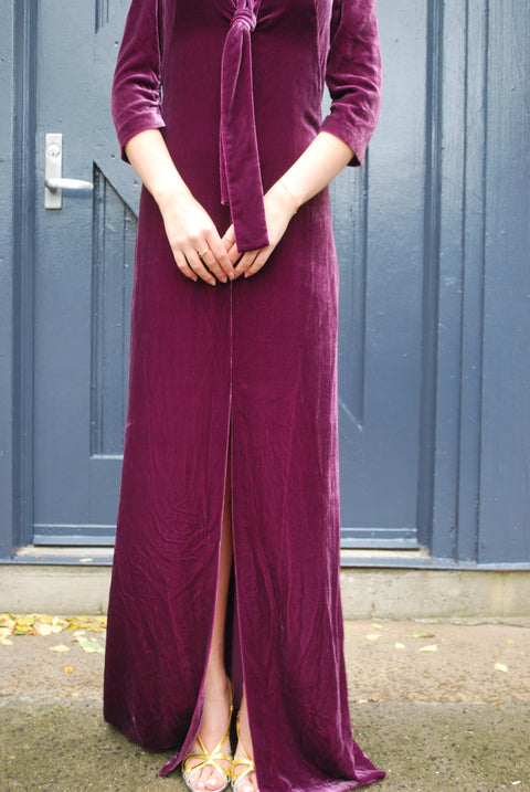 Pinko raspberry velvet gown