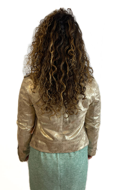 Gold Biker Jacket