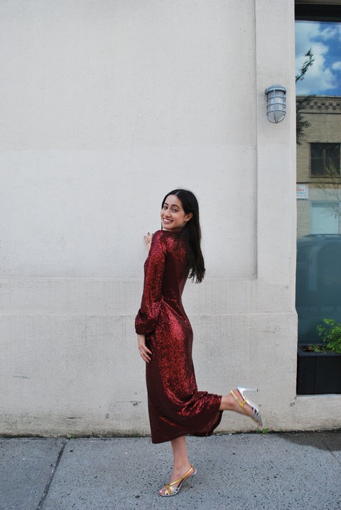 Sequin wrap party dress