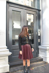 Paris pleat skirt in maroon