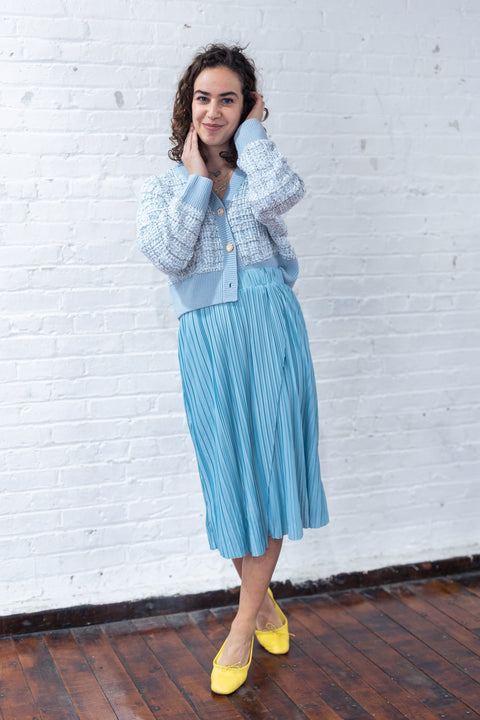 Pleat Sky Blue Skirt