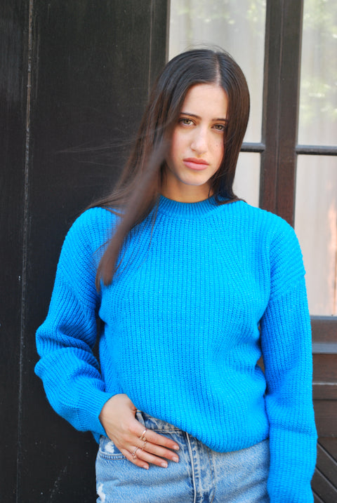 Royal blue knit sweater