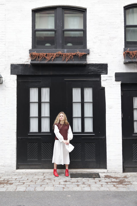 Chocolate brown knit vest dress