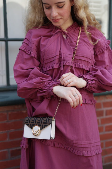 Fall to the T dress in raspberry