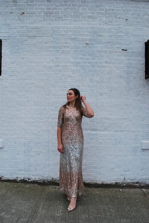 Sequin metallic Party gown