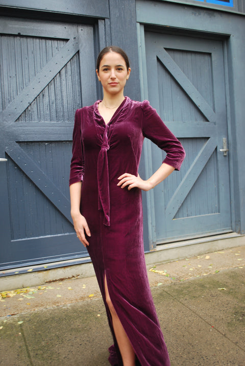 Pinko raspberry velvet gown