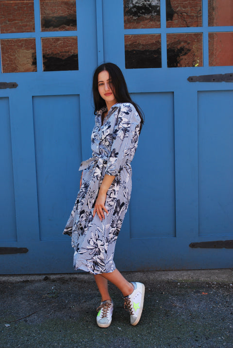 Blue floral dress