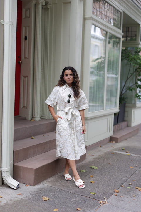 Marble Blouse Dress