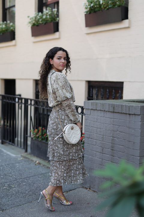 Snakeskin layered skirt