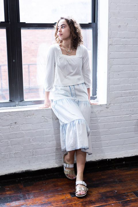 Washed Denim Look Skirt