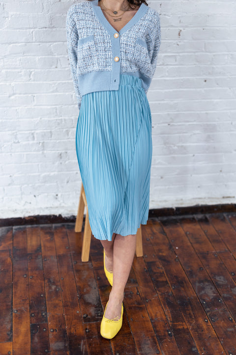 Pleat Sky Blue Skirt