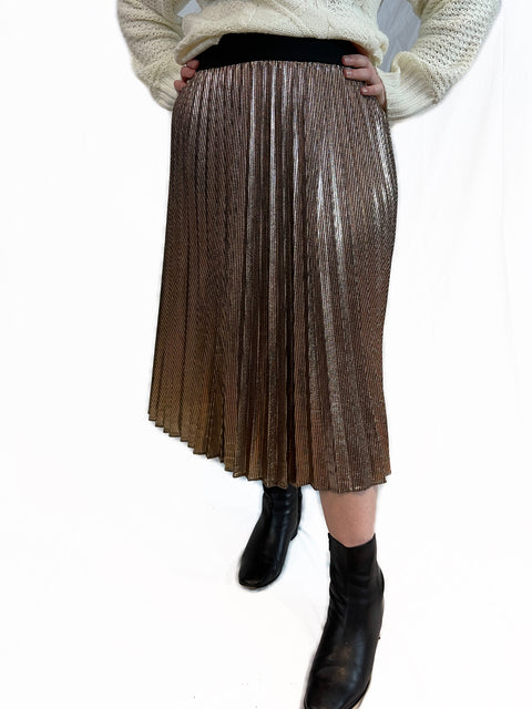 Shimmer Pleat Skirt