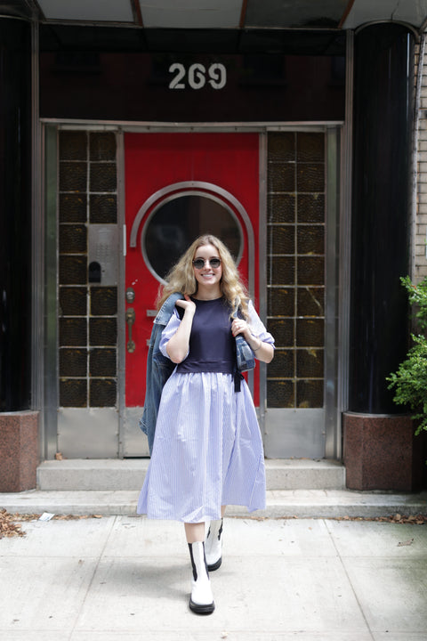 1 piece striped cotton dress
