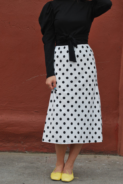 Polka dot slip skirt