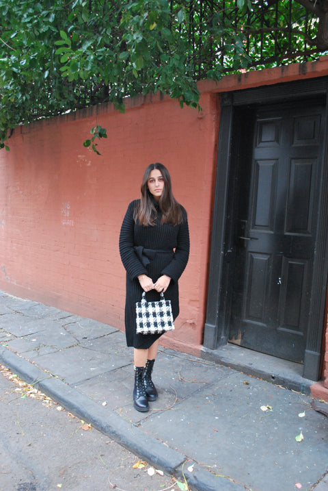 High low knit tie dress